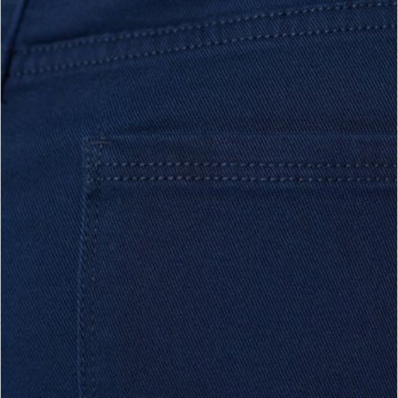 DENNIS Basso Navy Frayed Hem Twill Crop Pants (Z03.9) - Picture 3 of 6